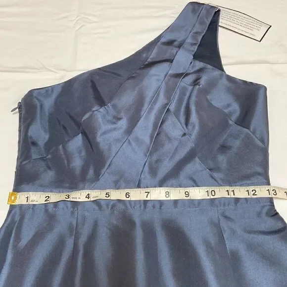 J.Crew 100% Silk Lucienne Blue Tafetta One Shoulder Bridesmaid Dress Size 0  - threedaughtersproperties.com